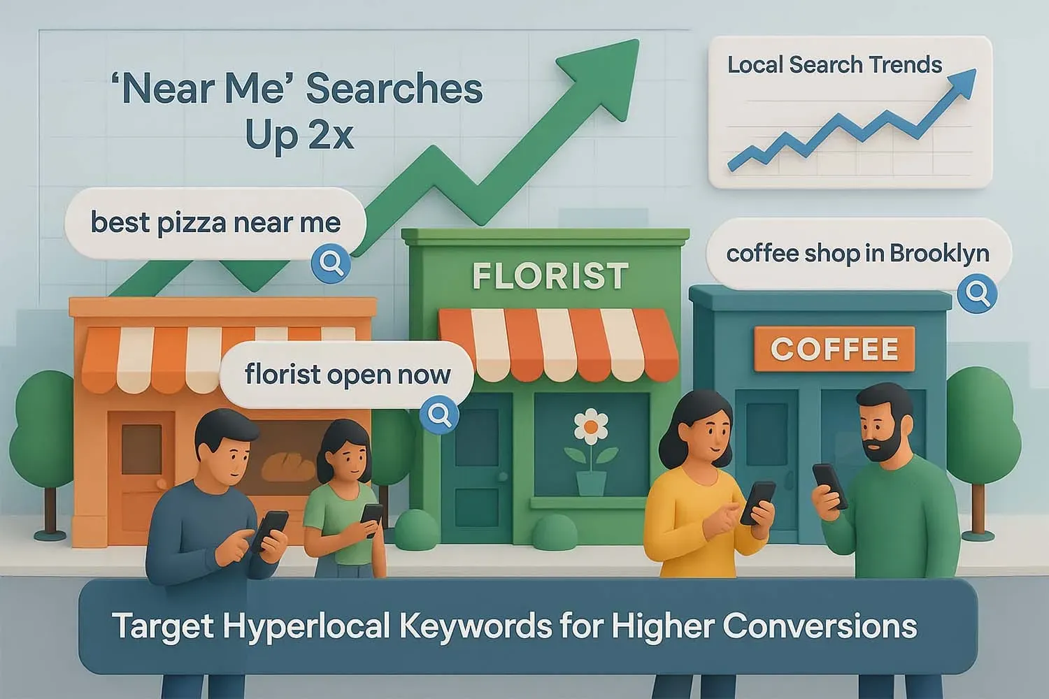 A chart illustrating the importance of hyperlocal keywords in search rankings.