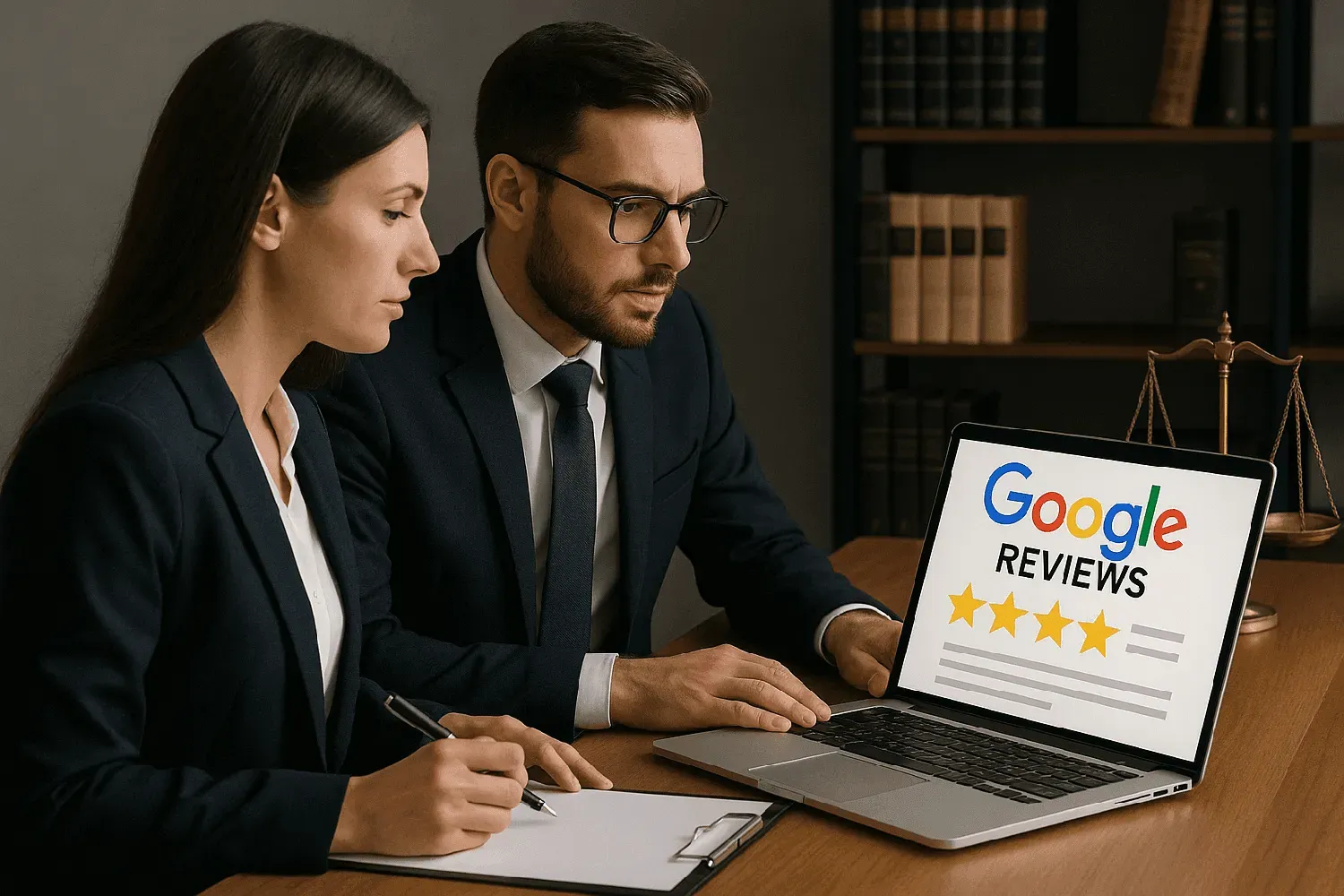 A law firm collecting and managing Google reviews to improve their online reputation.