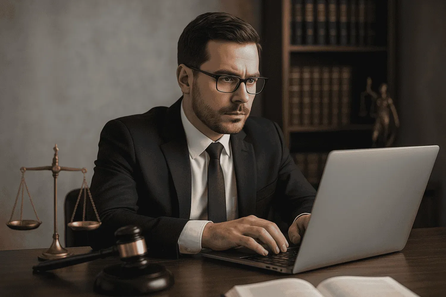 A lawyer creating content for online platforms.