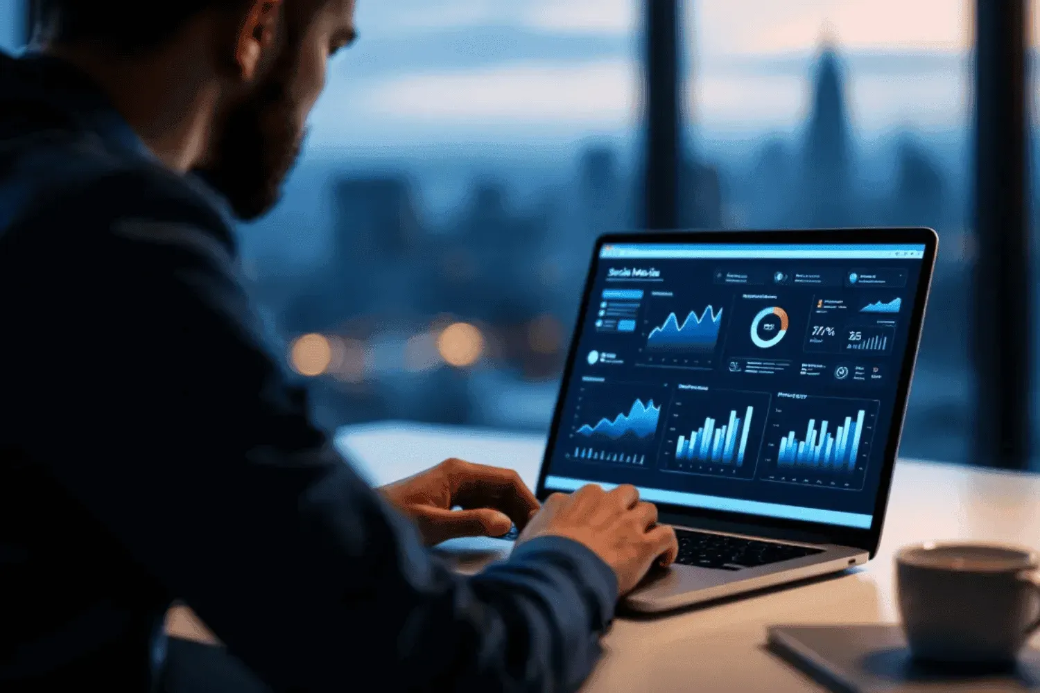 A person monitoring their online presence on a laptop.