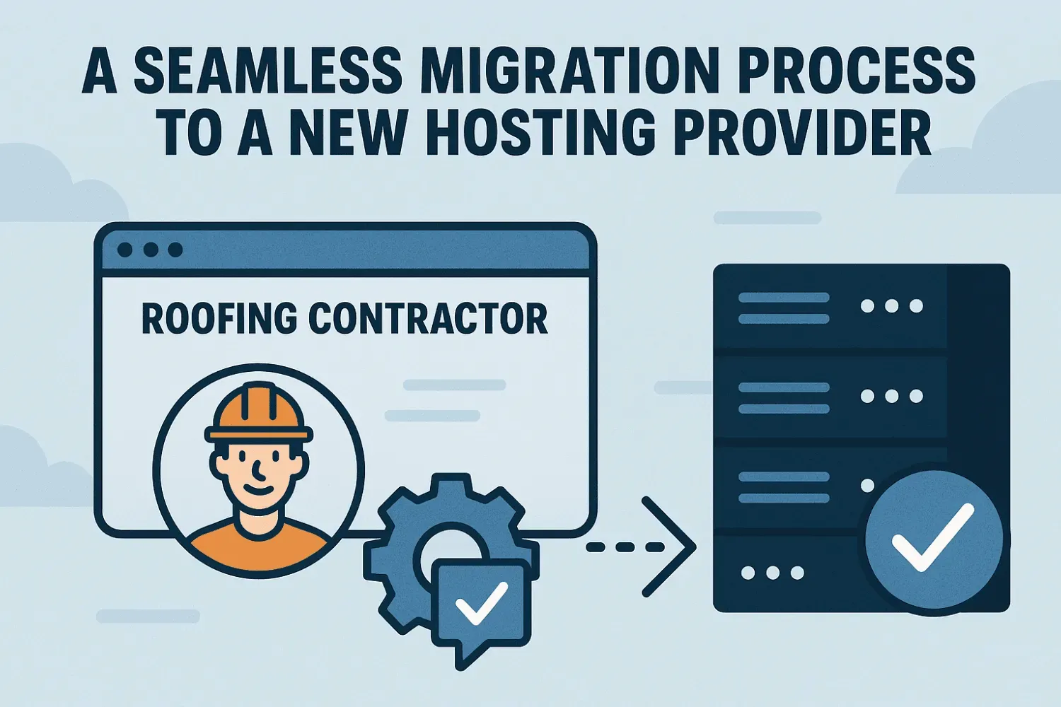 A seamless migration process to a new hosting provider for roofing contractors.