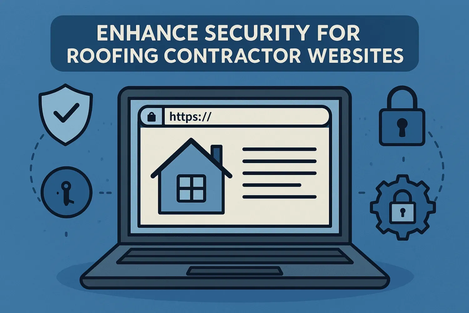 A secure roofing contractor website with enhanced security features.