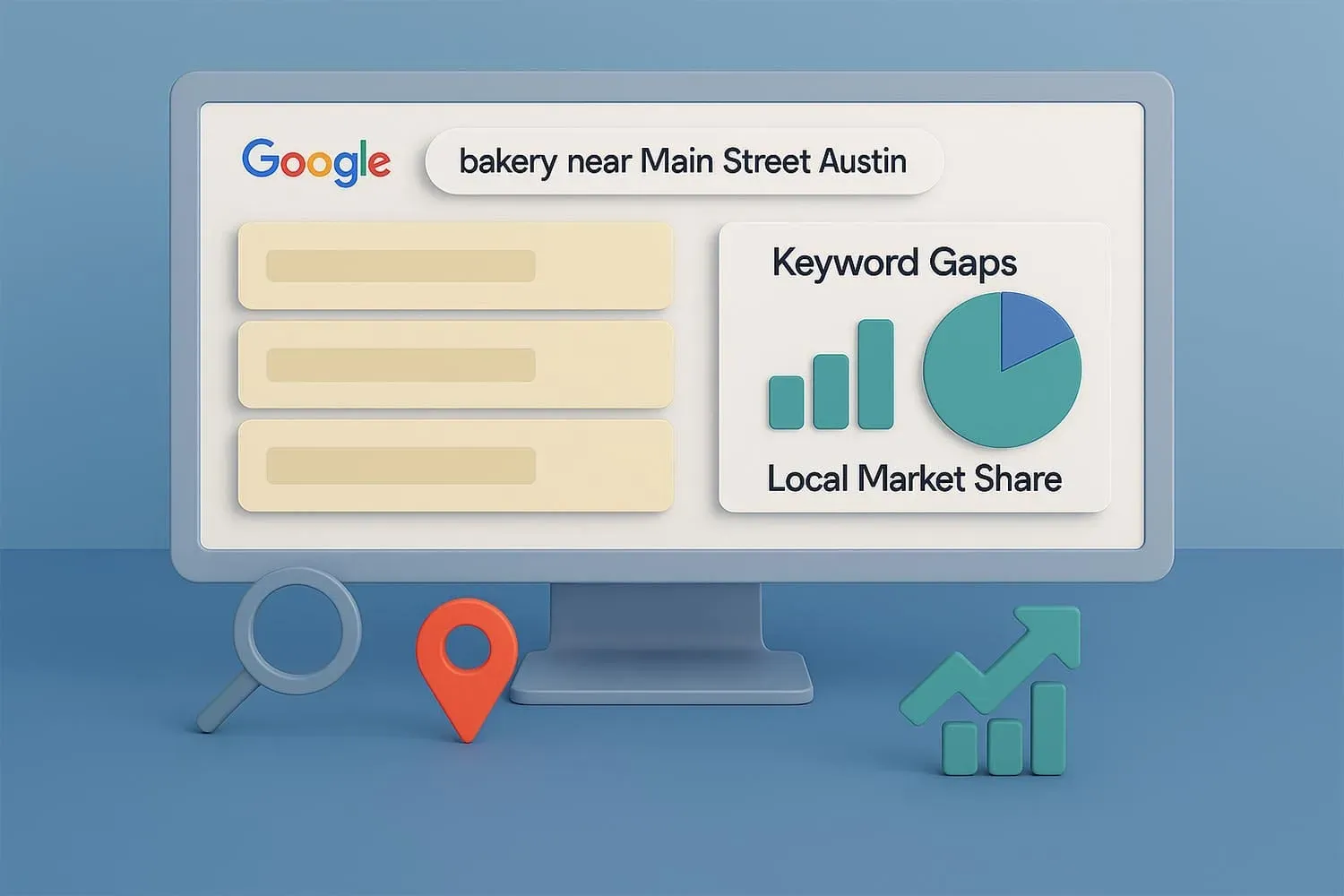 An infographic illustrating competitor analysis for hyperlocal SEO.