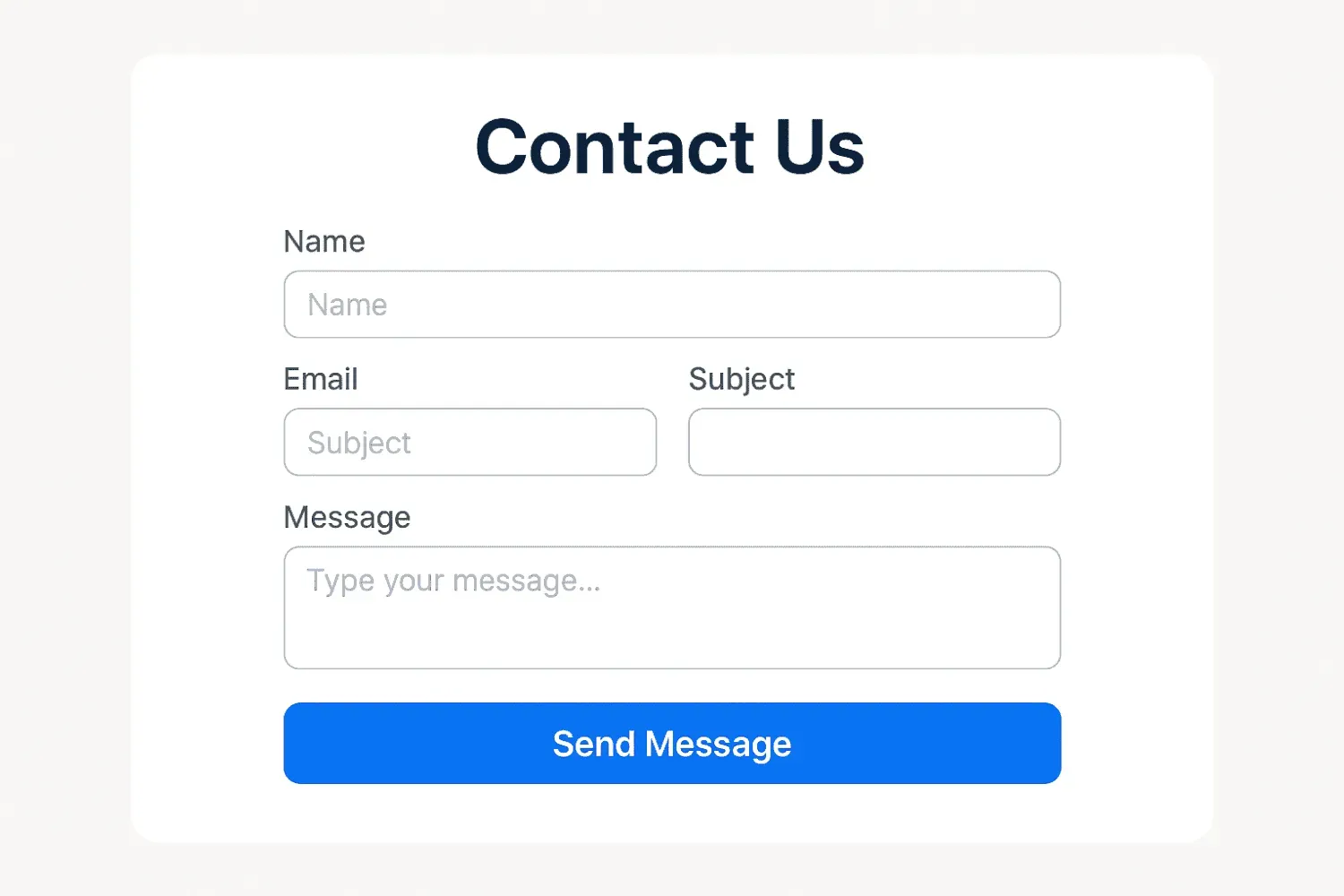 An optimized contact form aimed at improving conversions