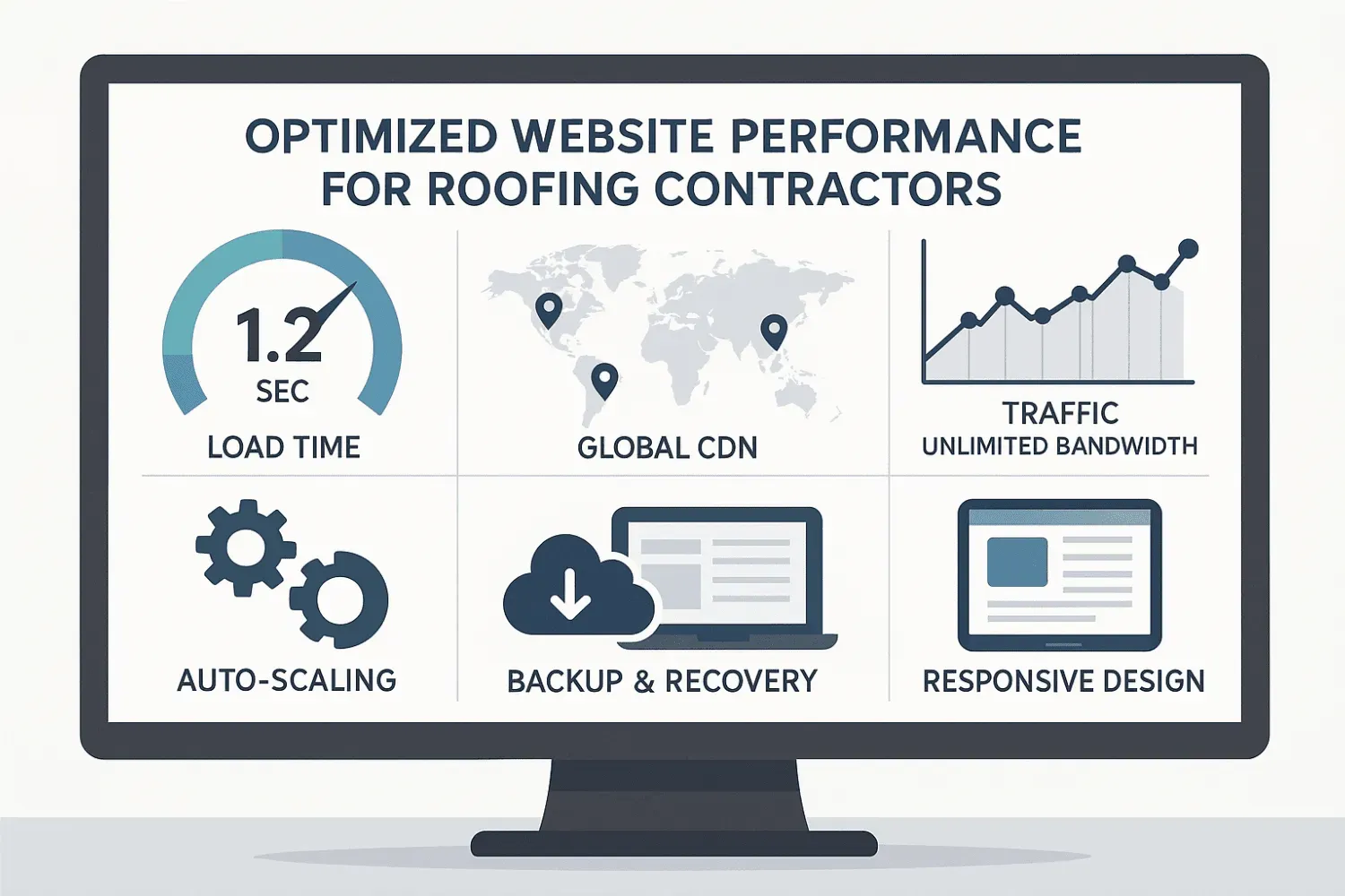 An optimized website performance dashboard for roofing contractors.