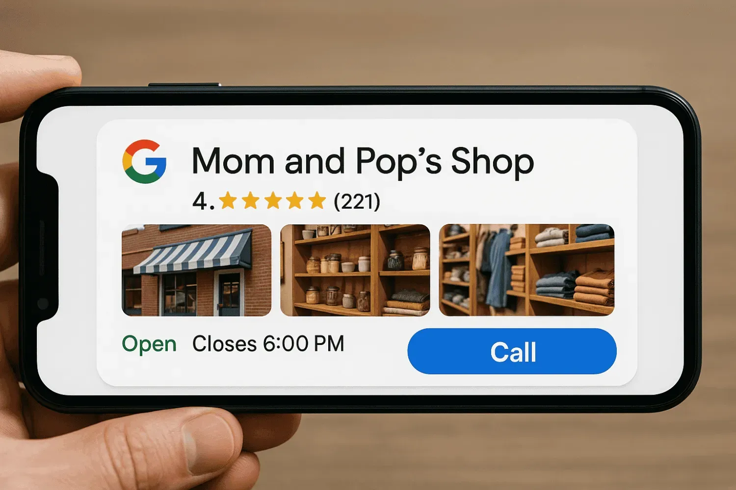 Fully optimized Google Business Profile displayed on mobile, highlighting key business info