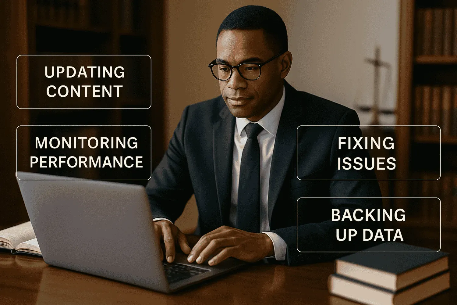 Key website maintenance tasks for lawyers being performed.