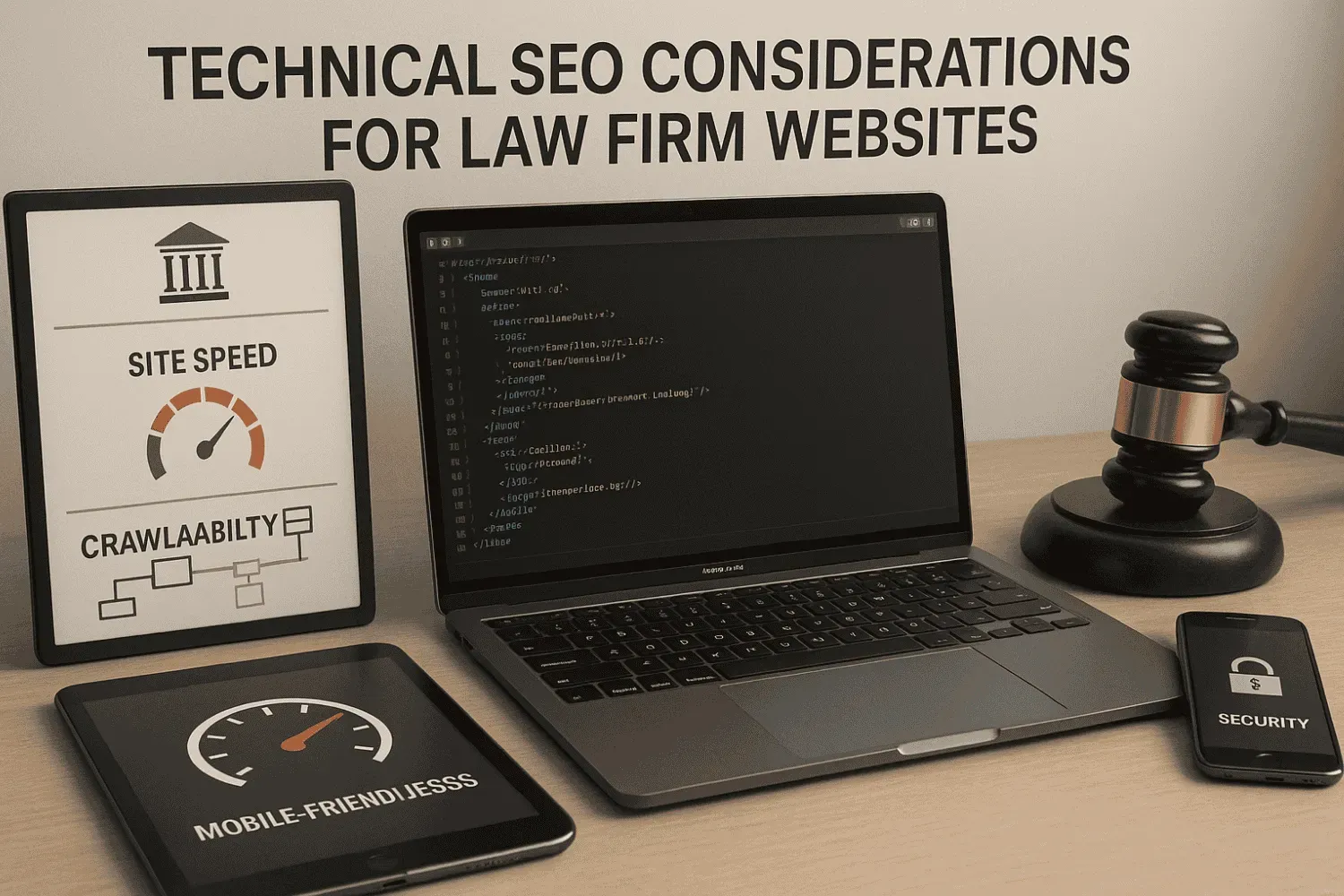 Technical SEO considerations for law firm websites.