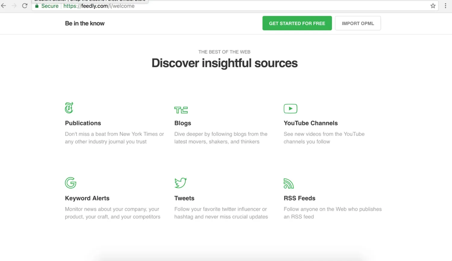 Feedly social list.