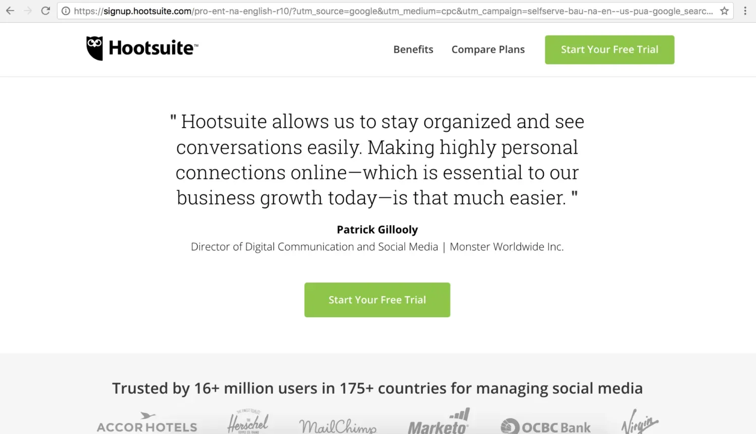 Hootsuite social media management.