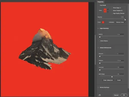 Select and mask tool.