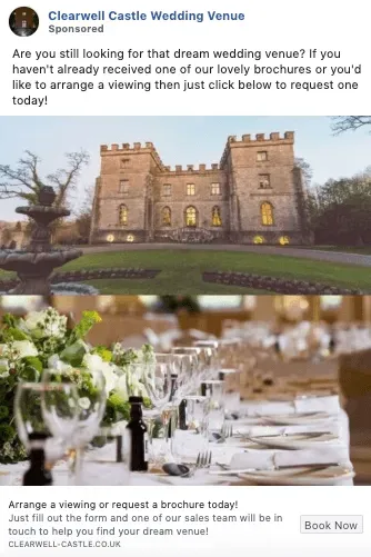 wedding venue ad