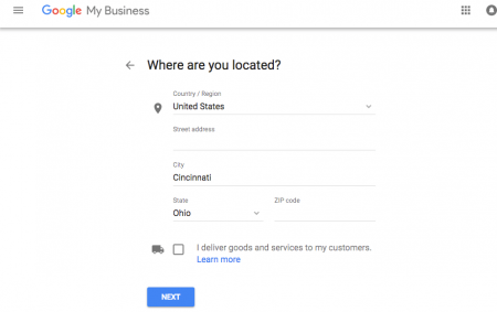 Google My Business Address.