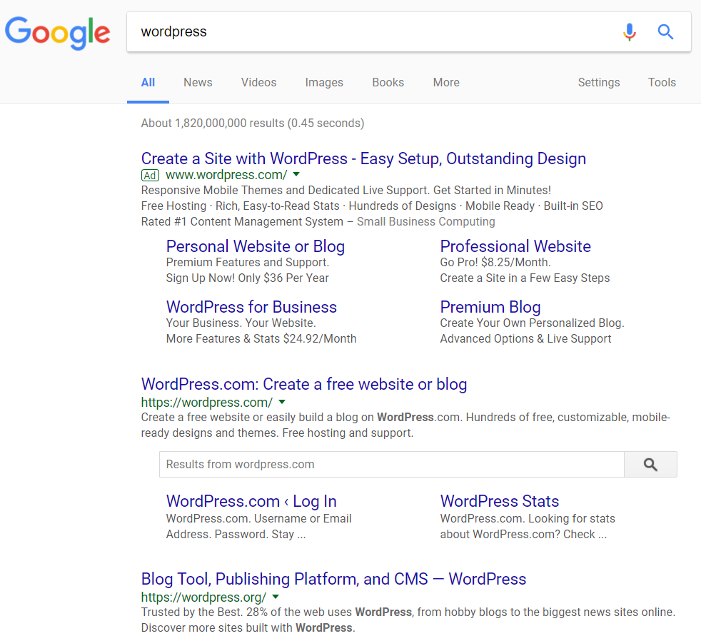 Wordpress Google Search
