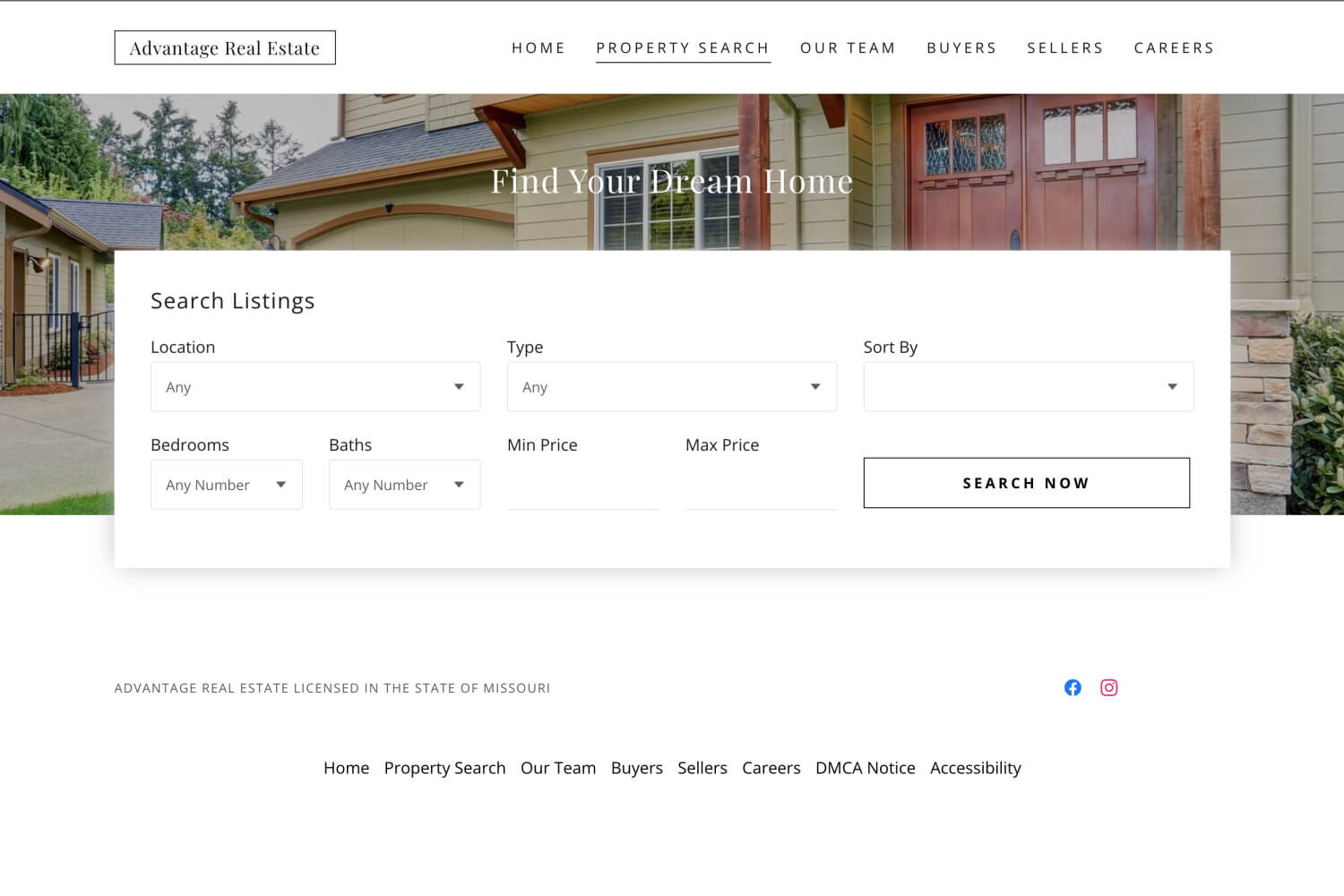 Image Of A Modern Design Of A Real Estate Website With Property Listings