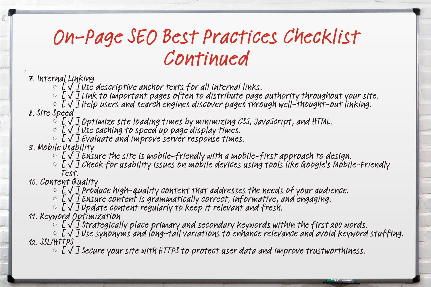 On-Page Seo Best Practices Checklist Continued