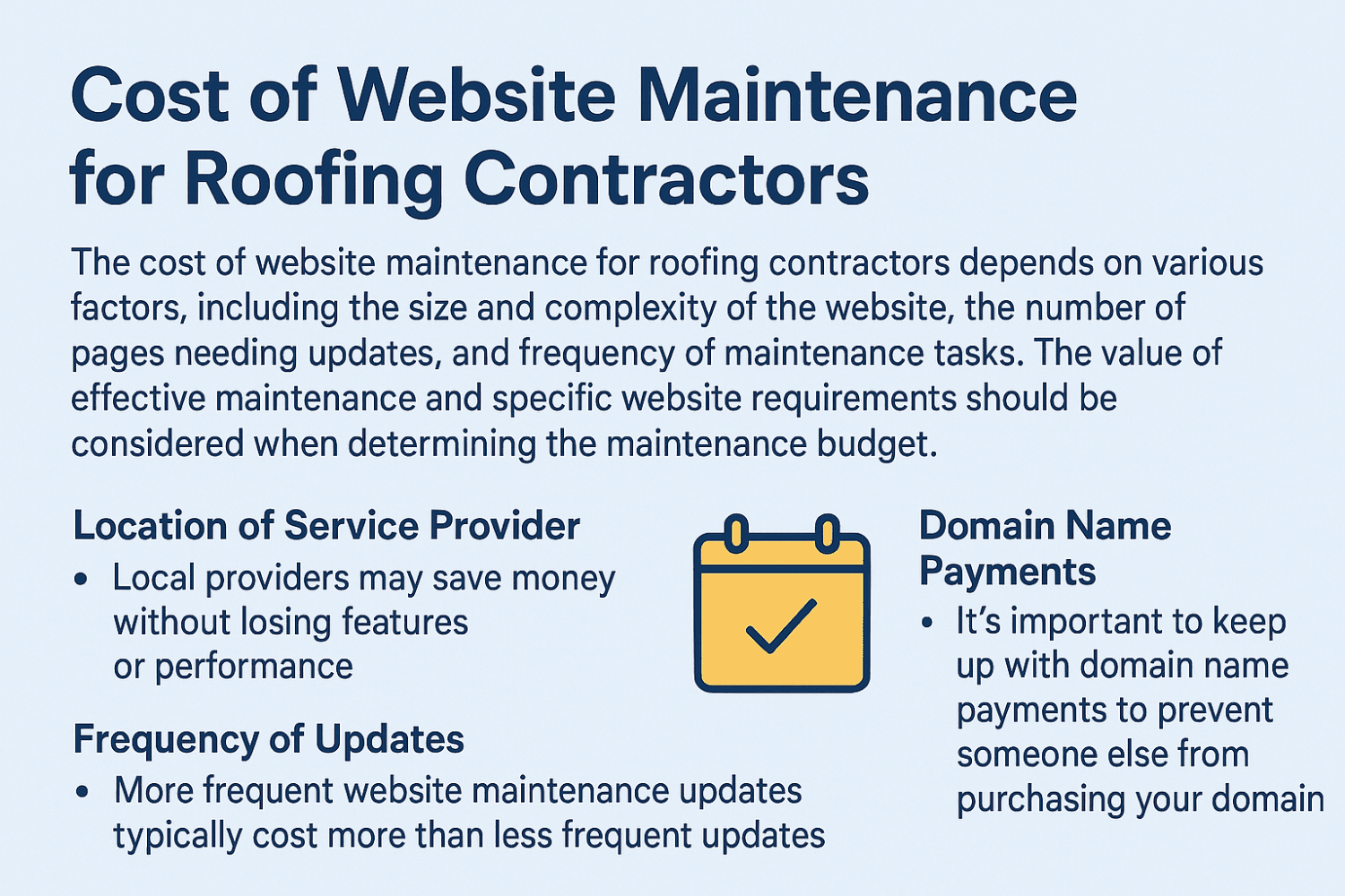 Understanding The Costs Of Website Maintenance For Roofing Contractors.
