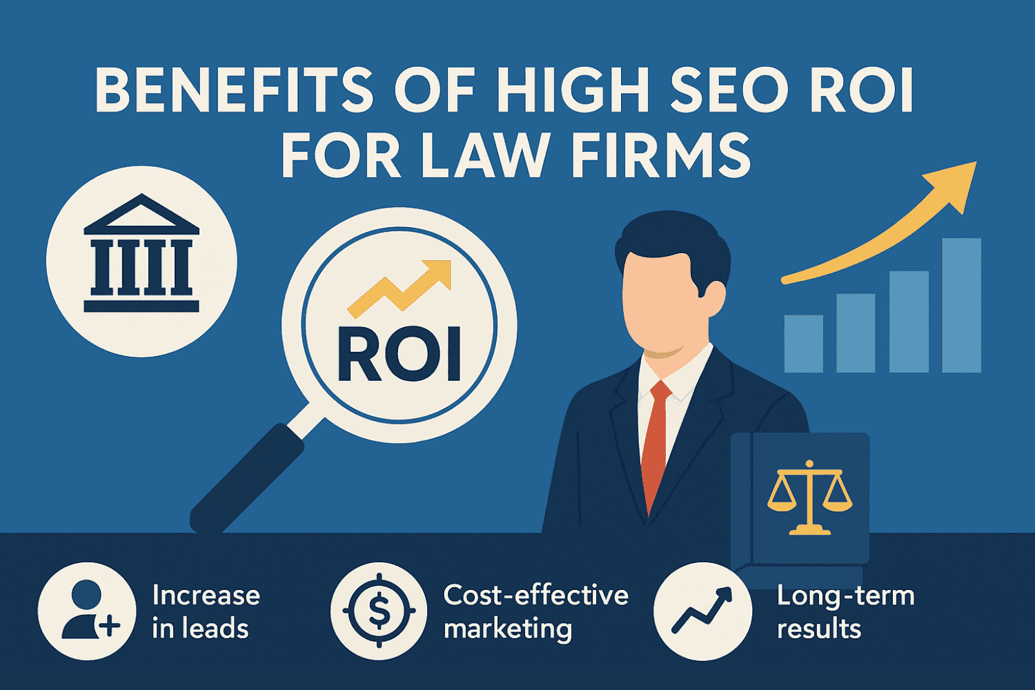 Maximizing Lawyer Seo Roi: A Clear And Practical Guide 12 A Graphic Illustrating The Benefits Of High Seo Roi For Law Firms.