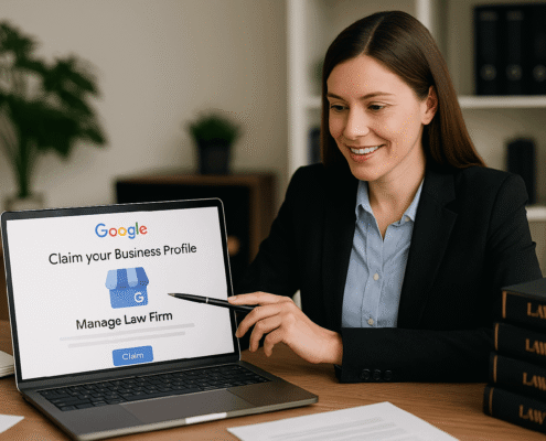 A Law Firm Representative Claiming Their Google Business Profile Showcasing The Process Of Optimizing Their Business Online.