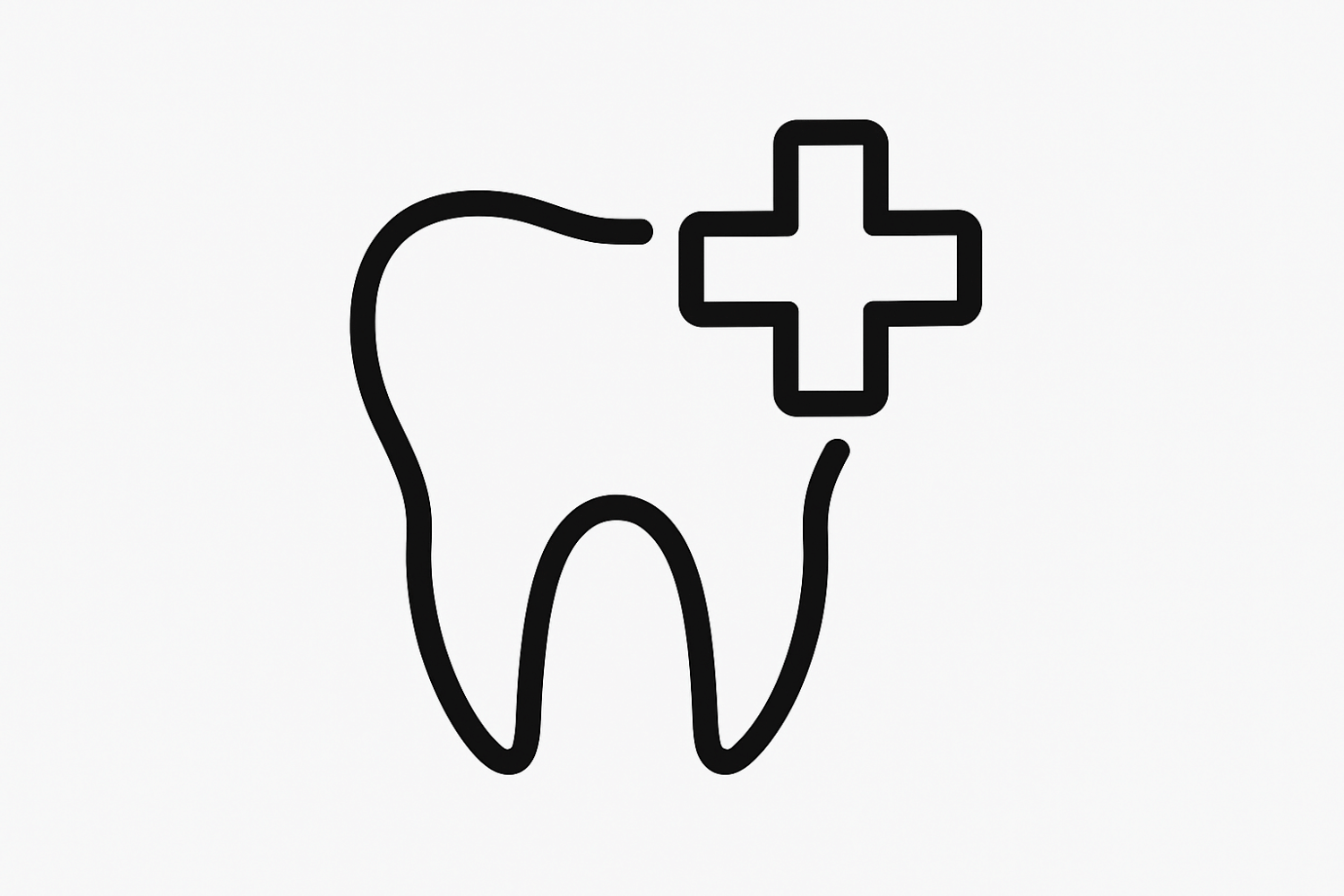 Dental Practice Marketing Vector Icon – Stylized Tooth With Medical-Cross Overlay