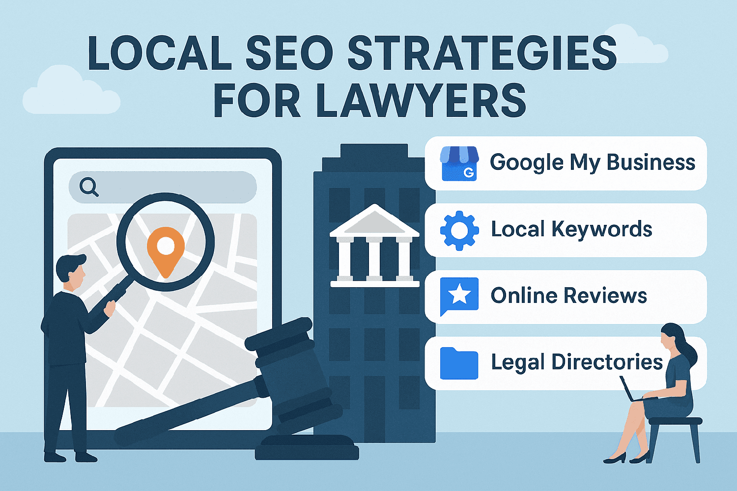 A Graphic Depicting Local Seo Strategies For Lawyers
