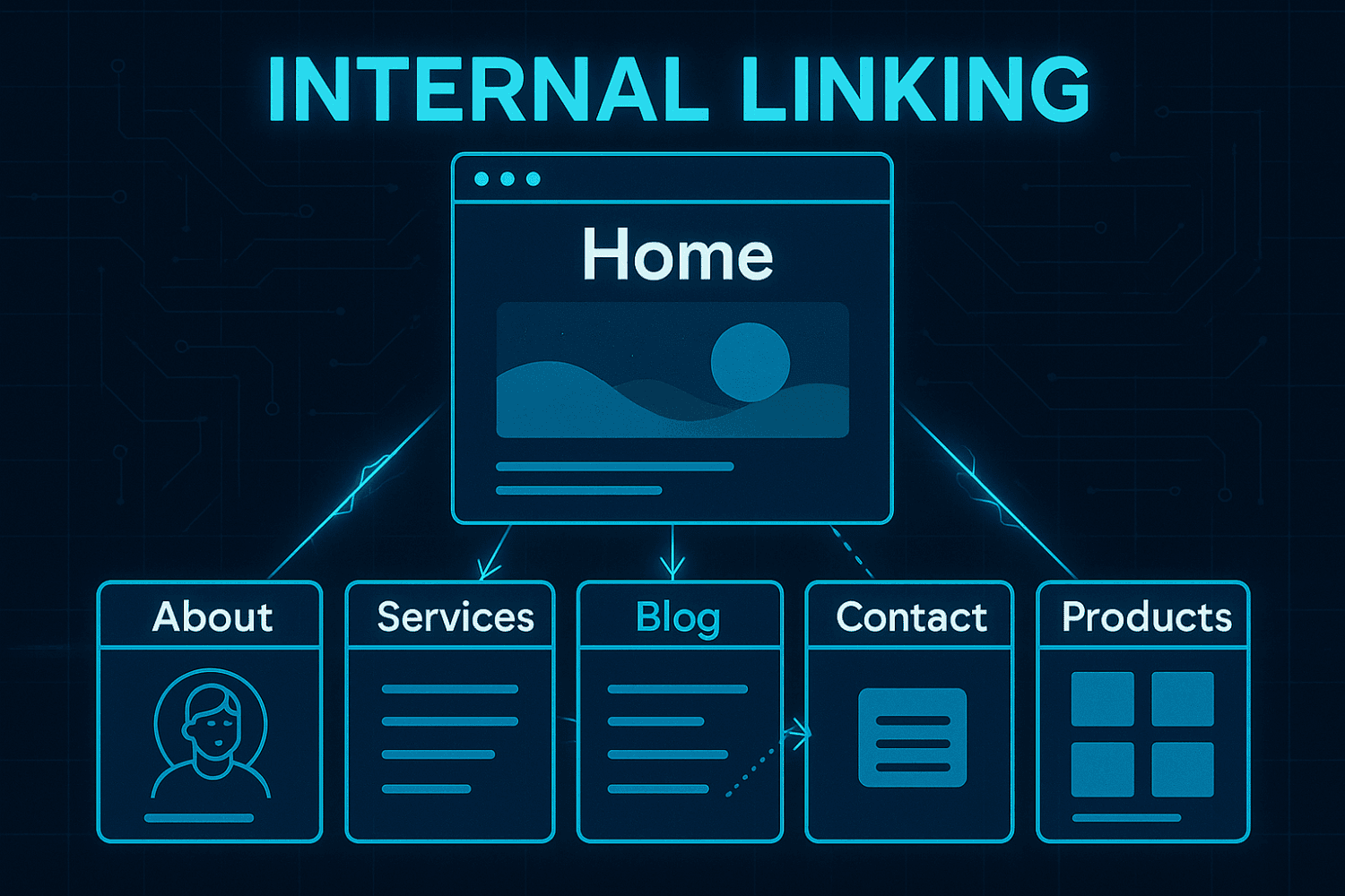 Internal Linking Best Practices: Complete Guide For Seo Success In 2025 10 The Image Depicts A Website Layout Showcasing Various Internal Links Connecting Different Pages Within The Same Domain, Illustrating An Effective Internal Linking Strategy That Enhances User Experience And Helps Search Engines Understand The Site'S Structure. The Links Are Represented With Descriptive Anchor Text, Guiding Users To Relevant Content Across Internal Pages.