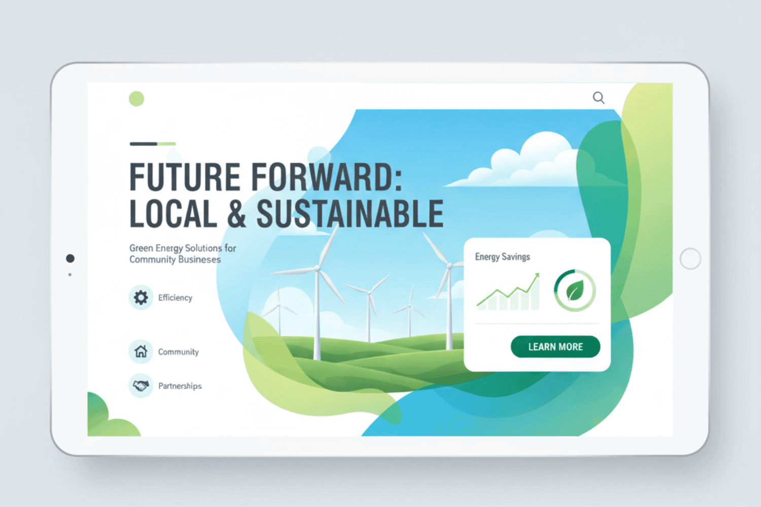 Web Design Trends For 2026: Essential Guide For Service Businesses And Local Brands 13 The Image Illustrates A Green Energy Concept Featuring Wind Turbines, Integrated With Modern Web Design Elements Like Bold Typography And Organic Shapes. This Visually Appealing Composition Highlights The Latest Web Design Trends, Emphasizing Sustainability And User-Friendly Interfaces For Local Businesses.